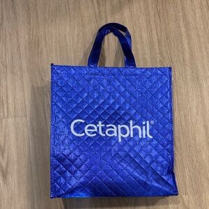 Cetaphil Quilted Shimmer Tote Bag in Metallic Royal Blue
